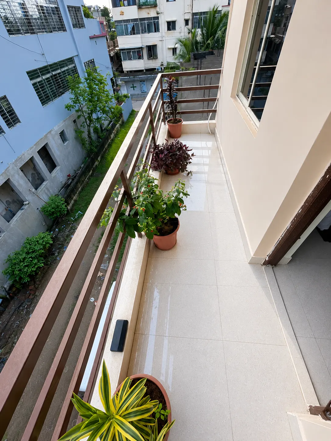 Long balcony at Yostel Mars